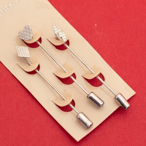 Vintage Geometric Trio Stick Pins Gold Tone Stick Pins - F29