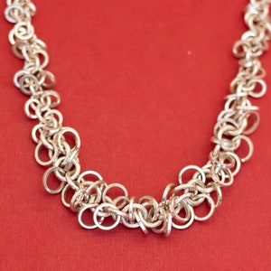 16 inch, Vintage Silver Tone Elegant Rings Choker Necklace by Avon - F35