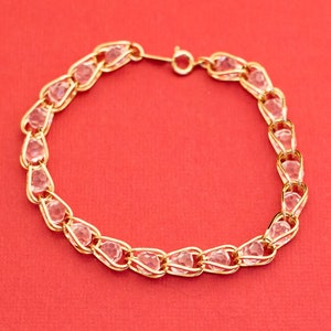 Vintage Link Caged-Crystal Bead Bracelet 7.5 inches By Avon F13