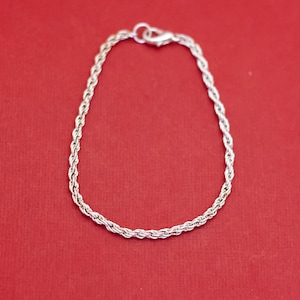 7 inch, Vintage Silver Tone Minimalist Chain Link Bracelet - F50