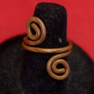 Size 6, Vintage Copper Spiral Stylish Ring - F33