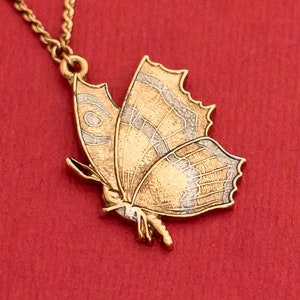 Vintage Fairy's Wish Gold Tone Chain/Butterfly Necklace 17 Inch F20