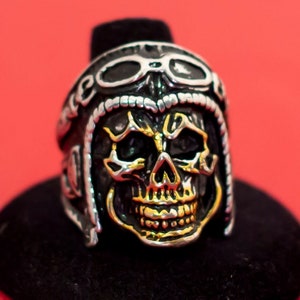 Vintage Biker Skull Ring Size 12 1/2, F27