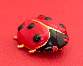 Red Lady Bug Insect Brooch F19