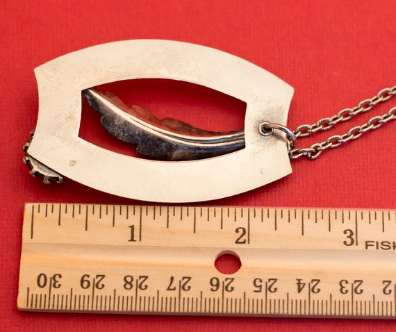 Vintage Medieval Rectangular-Feather-Galaxy Stone… - image 4