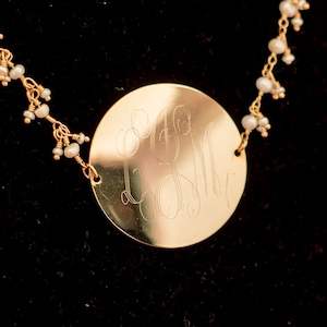 Vintage &quot;LIM&quot; Chain Gold Tone Initial/Word Necklace 18 Inches F10