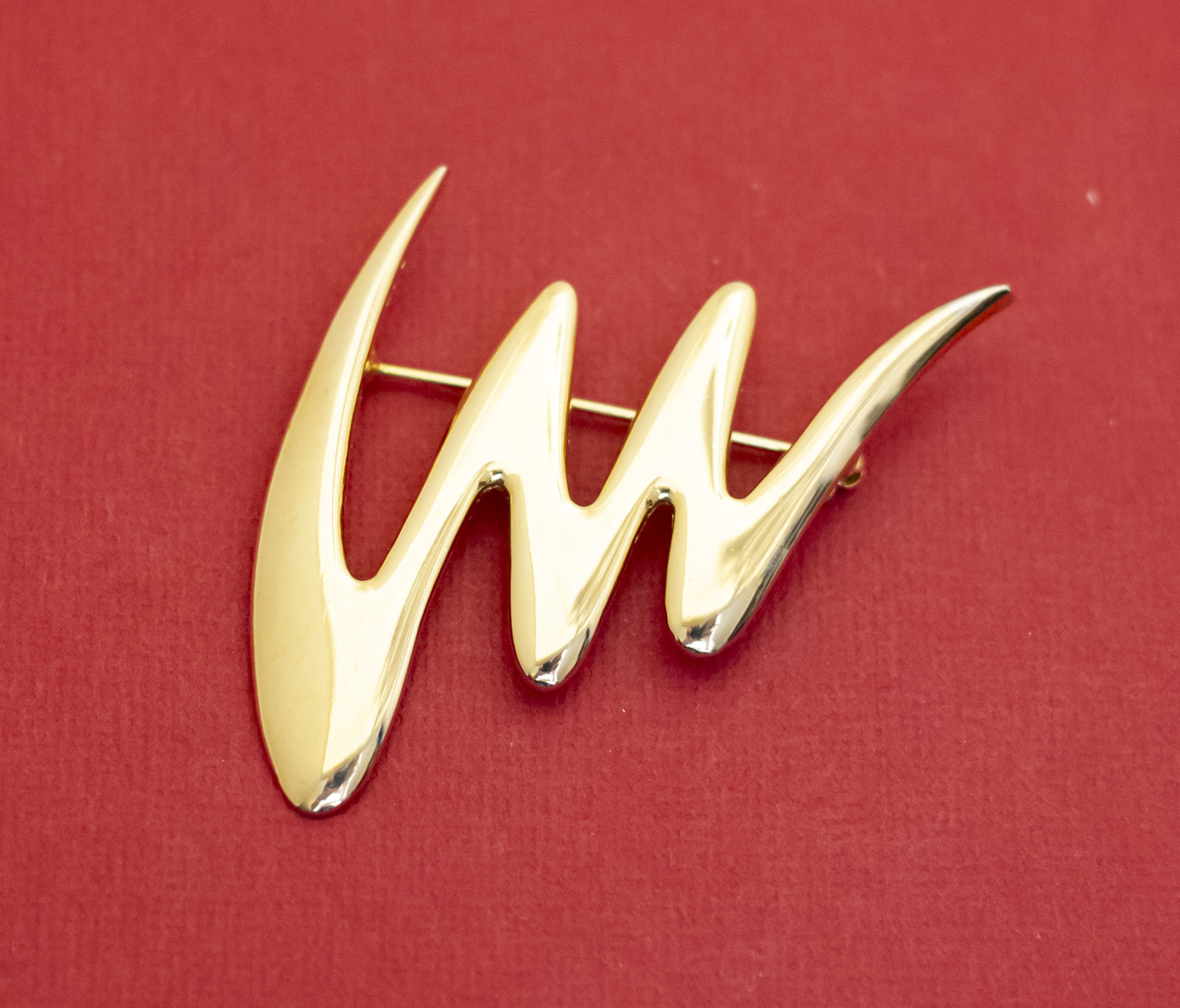 Vintage Zigzag Abstract Gold Tone Brooch - F2 - Etsy