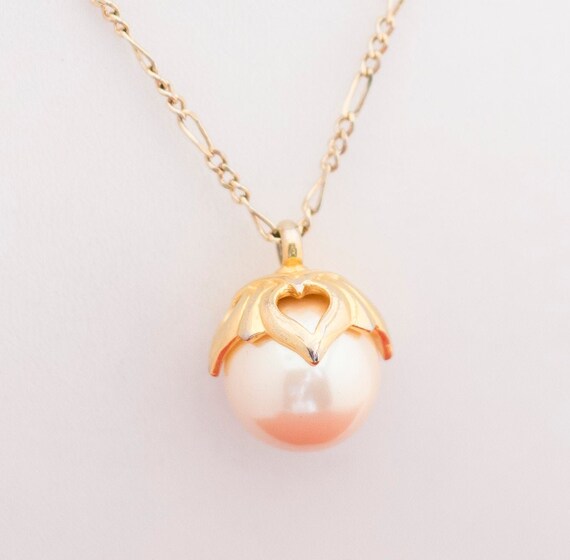 Vintage Gold Tone Victorian Style Faux Pearl Stat… - image 1