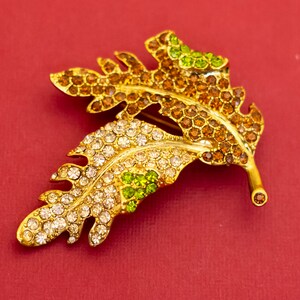 Broche abstracto de hoja élfica Art Nouveau vintage de KJL - F2