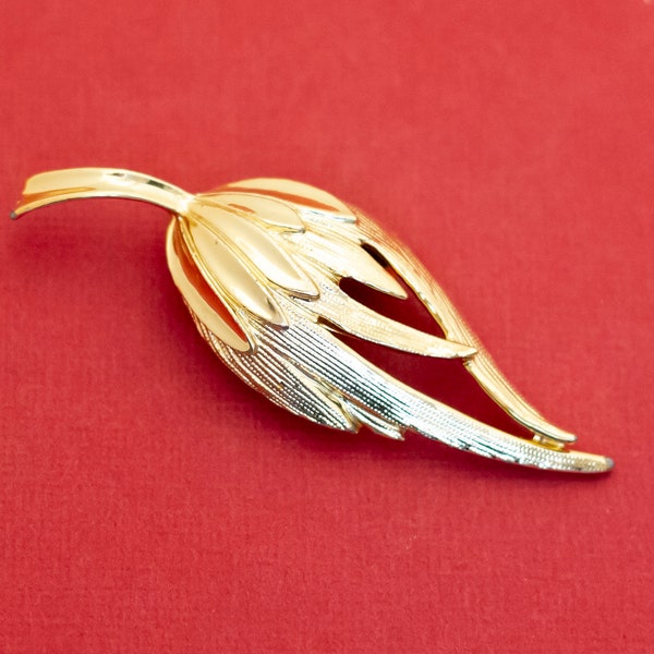 Vintage Art Nouveau Leaf Abstract Brooch - F2