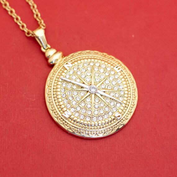 30 inch, Vintage Gold Tone Compass-shaped Stylish… - image 1