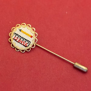 Vintage Pencil Gold Tone Spiral Ring School Stick Pin - F45