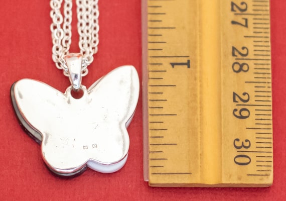 18 inch, Vintage Fairy Butterfly Silver Tone Neck… - image 3