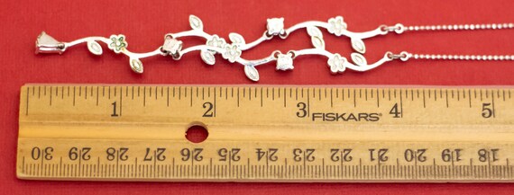 18 inch, Vintage Rhinestones Floral Leaves Elegan… - image 3