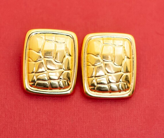 Vintage Geometric Rectangular Unique Stud Earring… - image 1
