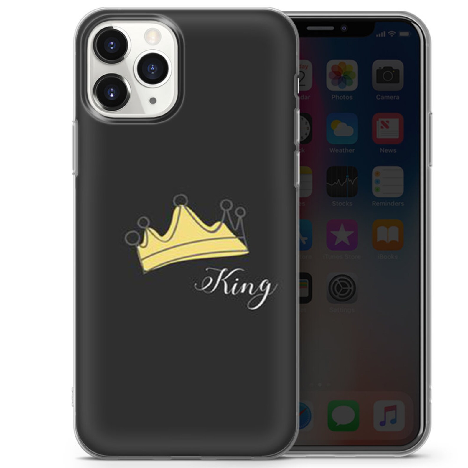 King and Queen Phone Case Cover Fit for iPhone 12 8 XS XR - Etsy