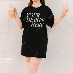 Comfort Colors 1717 Mockup Black | Model Mockup | 1717 Shirt Mockup | Tshirt Mockup | Comfort Colors Mockup | Trendy Mockup | Vibey Mockup