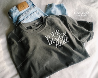 Pepper Comfort Colors 1717 折りたたみTシャツ モックアップ (JPEG デジタルファイル)