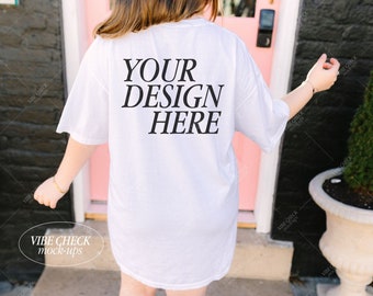 White Comfort Colors 1717 モックアップ：トレンドのレトロTシャツ（JPEGデジタルファイル）