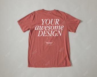 Comfort Colors 1717 Cumin Shirt Back Mockup (JPEG Digital File)