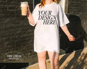White Comfort Colors 1717 モックアップ：トレンドTシャツ（JPEGデジタルファイル）