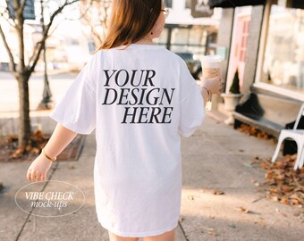 White Comfort Colors 1717 モックアップ：トレンドのTシャツ背面（JPEGデジタルファイル）