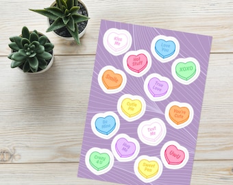 Candy Heart Sticker sheet