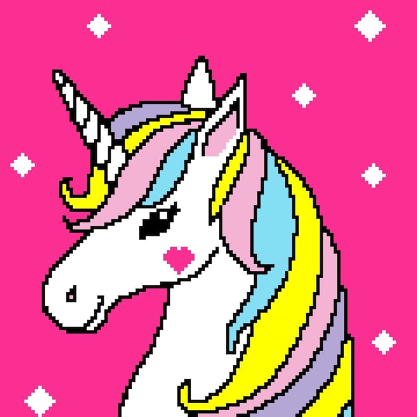 Twin Size Unicorn Beauty Graphghan Pattern