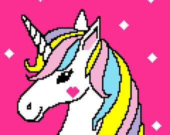 Twin Size Unicorn Beauty Graphghan Pattern