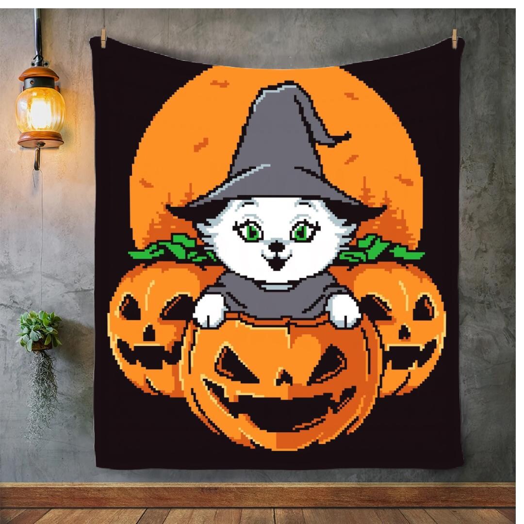 Halloween Cat Graphghan Pattern - Etsy