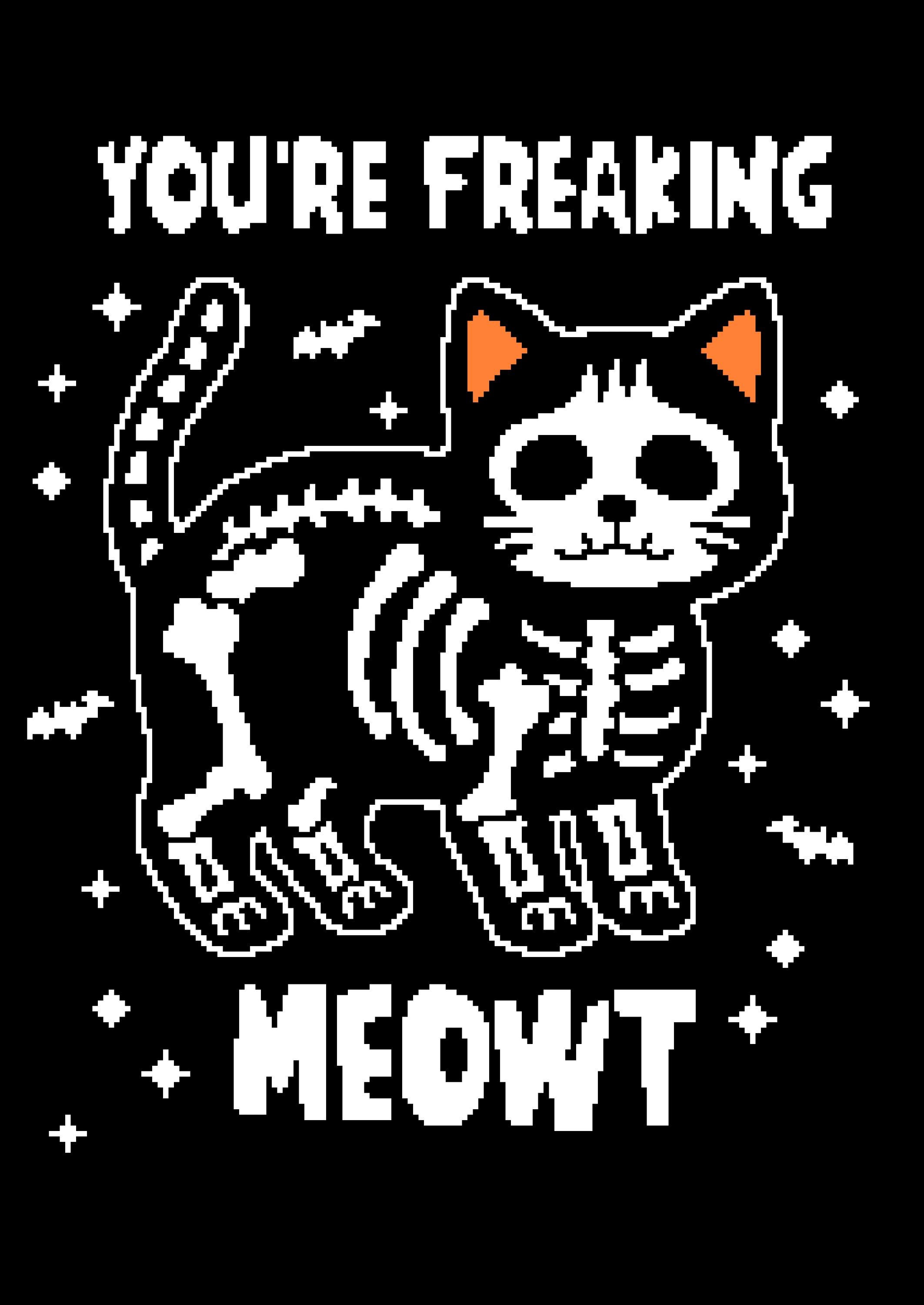 Skeleton Cat Crochet Graphghan