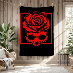 Rosen Schädel Graphghan Muster