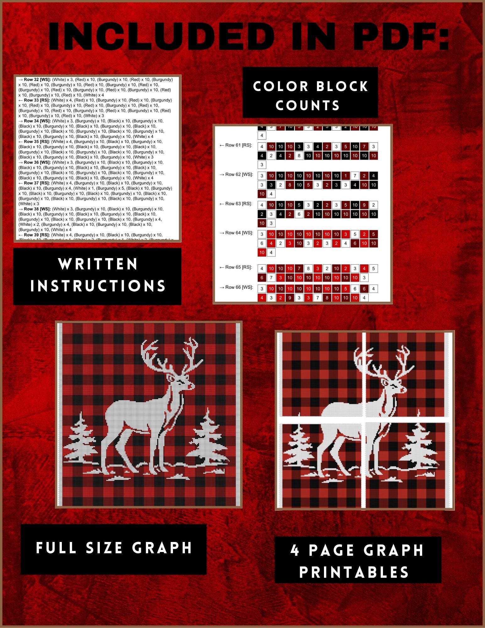 Tree Graphghan Patterns Plaid Forest Crochet Graphghan Pattern - Etsy