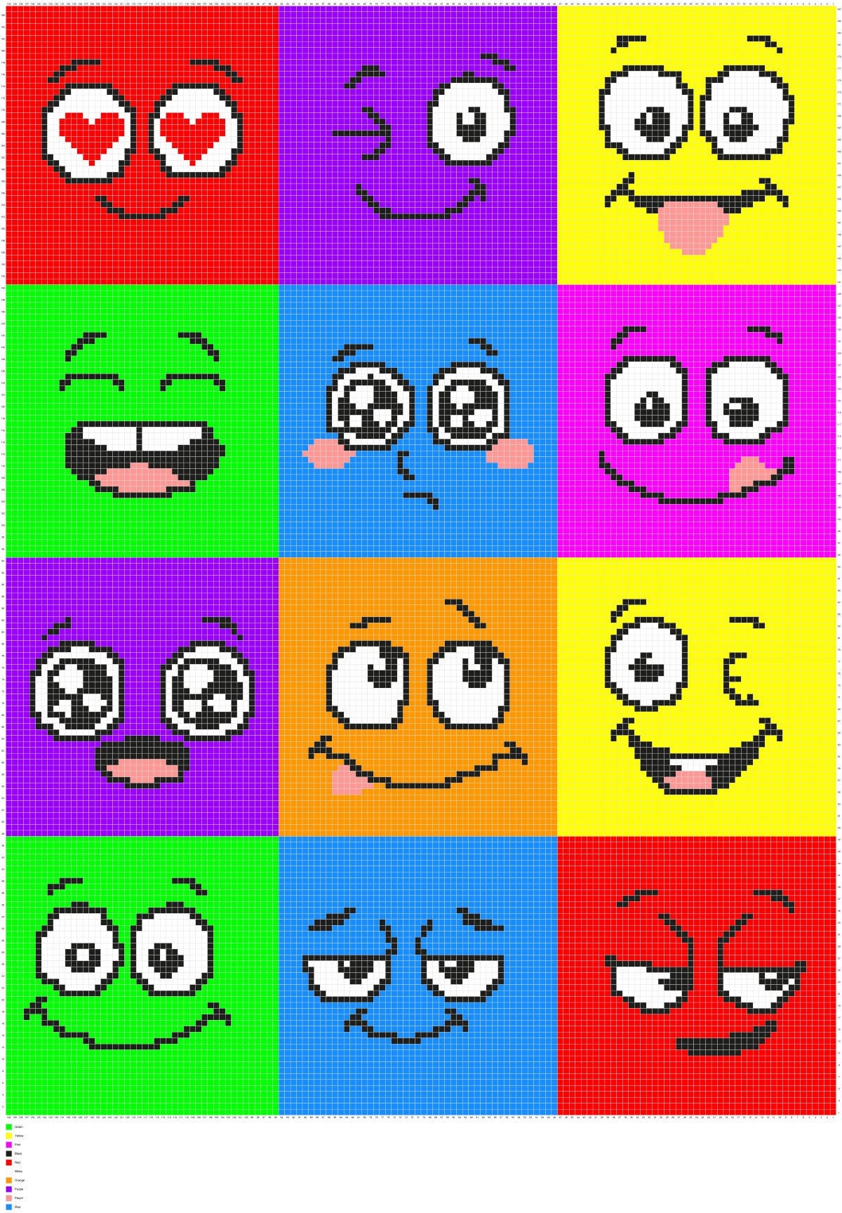 Emotion Beat Pattern Emotion Graphghan Pattern, Single Size - Etsy