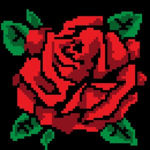 Motif graphique rose rouge C2C