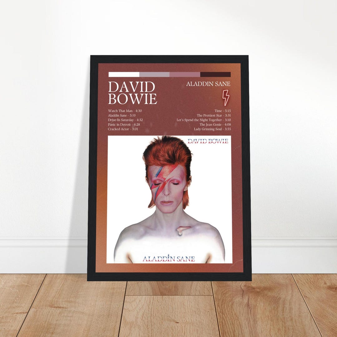 Framed Aladdin Sane Poster | David Bowie Print | Original Iggie Art - Etsy