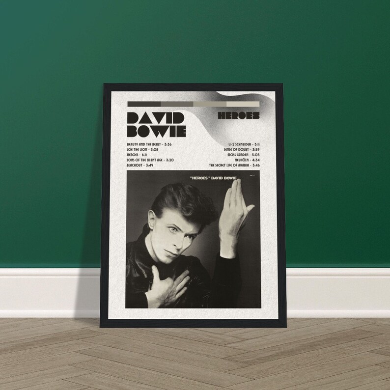 Framed Heroes Album Poster | David Bowie Print | Original Iggie Art - Etsy