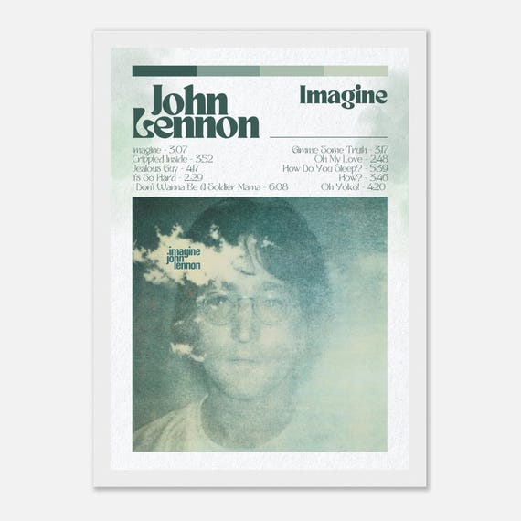 Framed John Lennon Poster | Imagine Album Print | Original Iggie