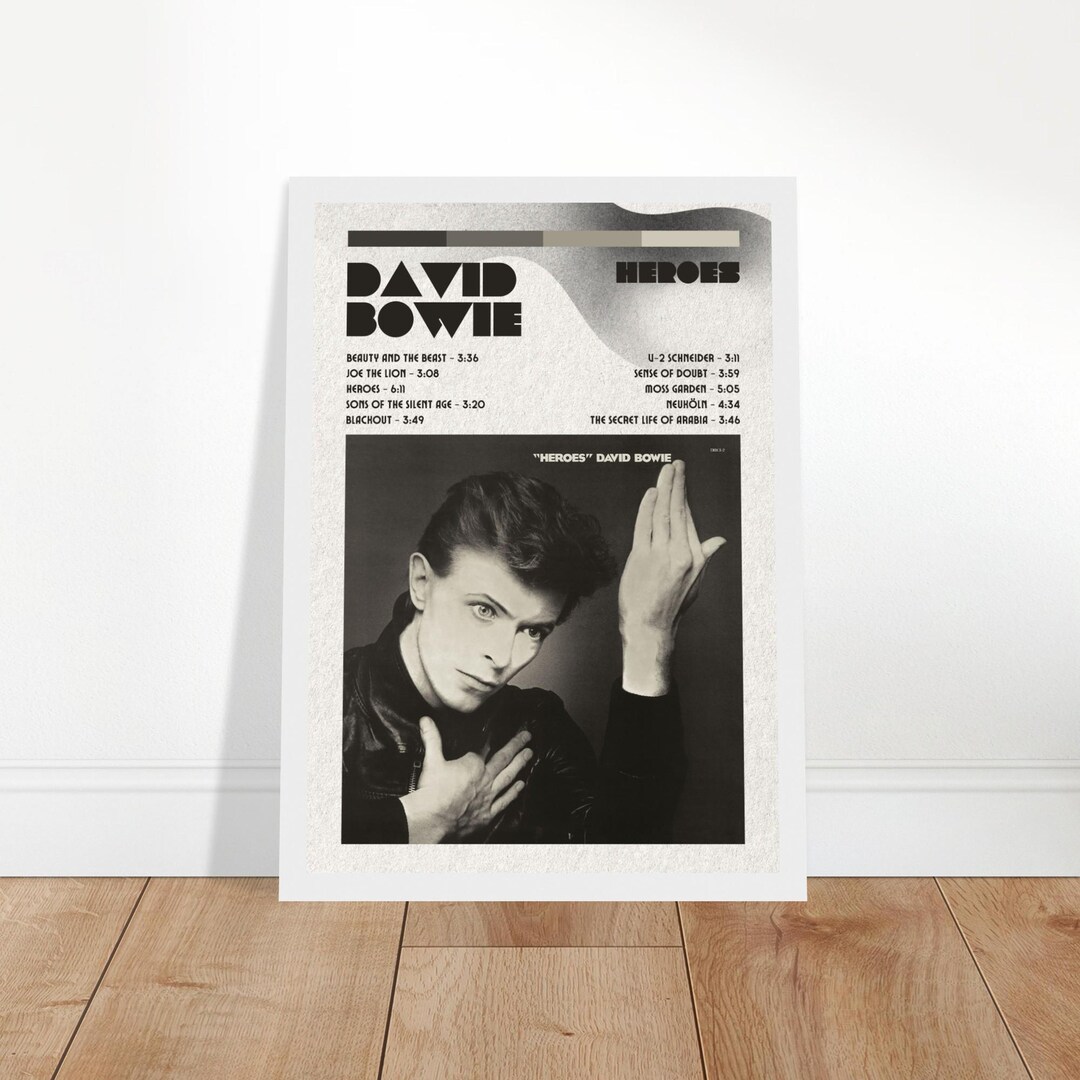 Framed Heroes Album Poster | David Bowie Print | Original Iggie Art - Etsy