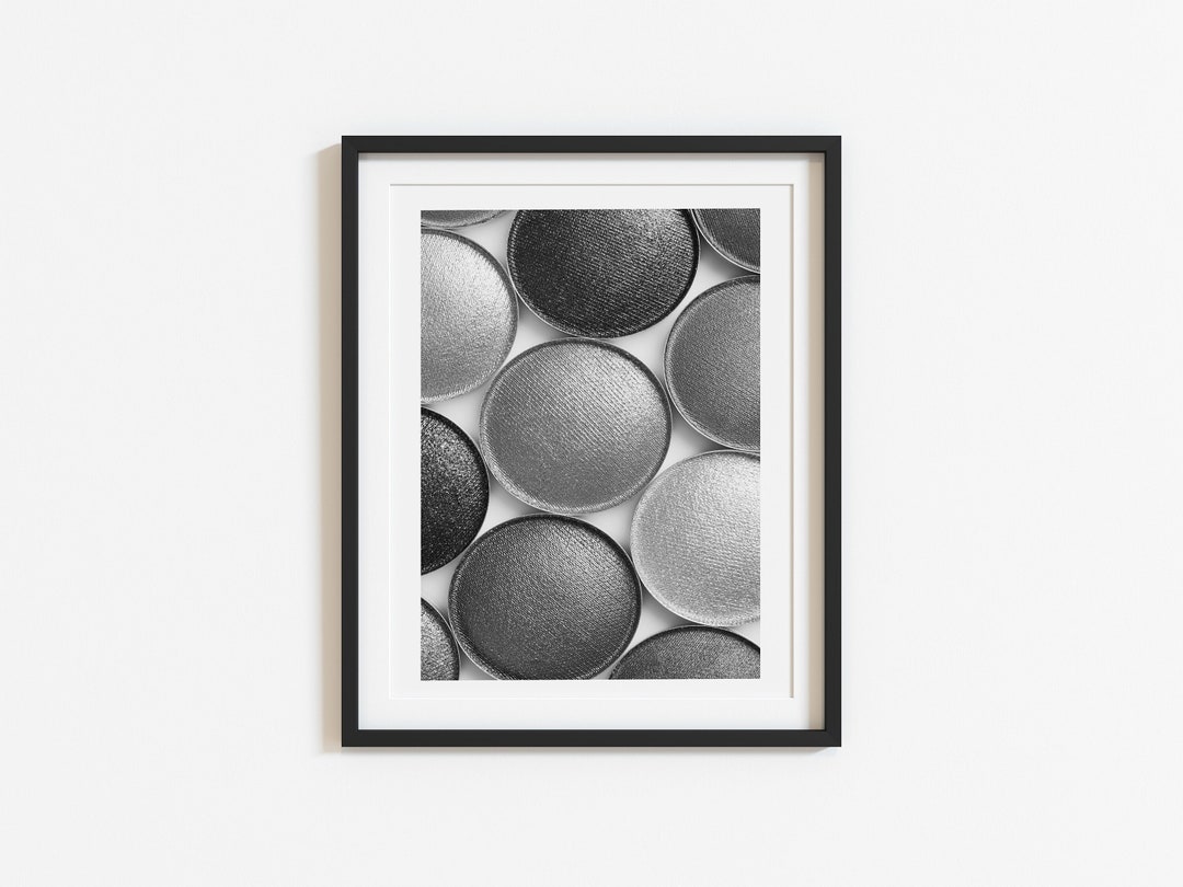 Black and White Eyeshadow Photo, Monochrome Poster, Beauty Style Art