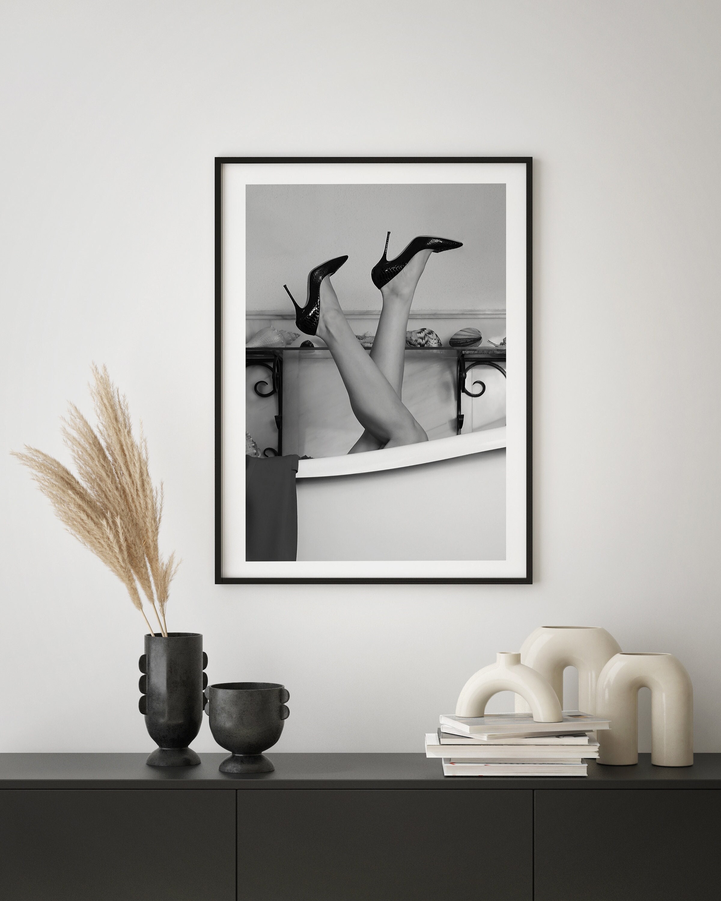 Black and White Fashion Wall Art, Monochrome Poster, Fashion Art Print