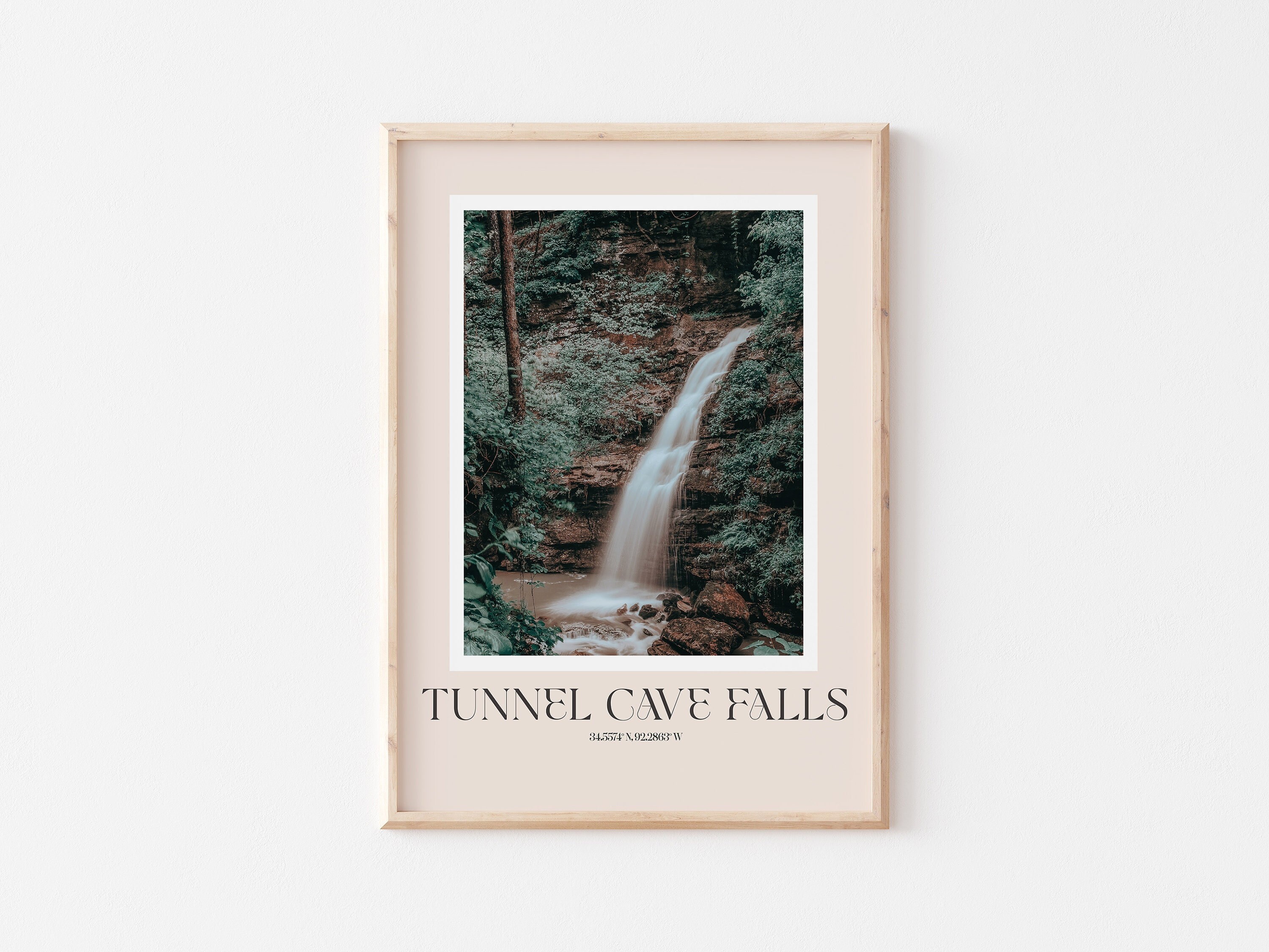 Tunnel Cave Falls Travel Print, Tunnel Cave Falls Poster, Tunnel Cave