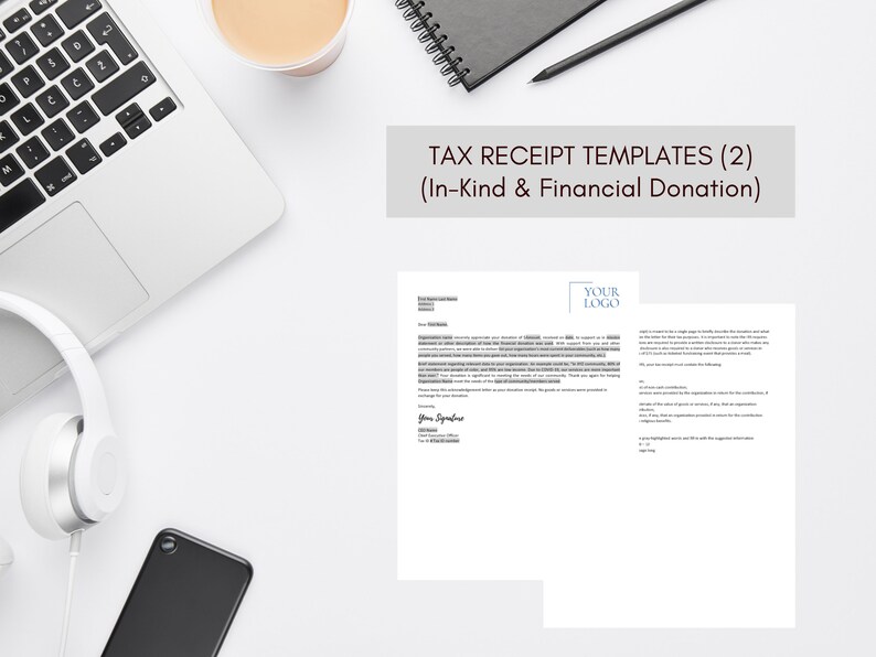 Tax Receipt Templates Inkind Donation Receipts Financial Donation Receipts Fundraising IRS