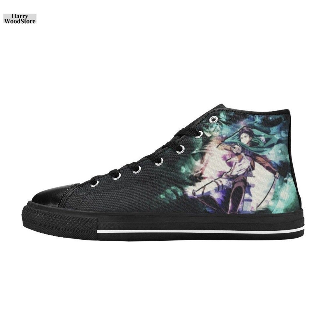 Attack On Titan Levi Ackerman Canvas Shoes Birthday Unisex | Etsy