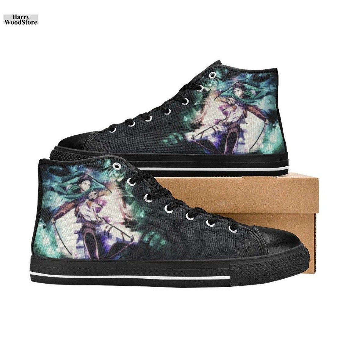 Attack On Titan Levi Ackerman Canvas Shoes Birthday Unisex | Etsy