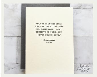 Shakespeare Hamlet Love Card: Romantic Anniversary, Birthday
