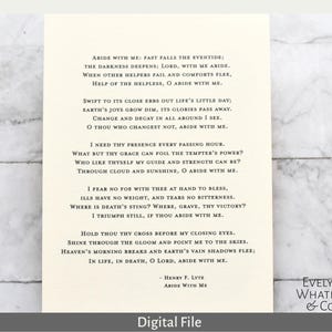Digital Print - Hymn 'Abide With Me'