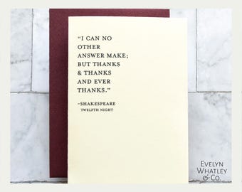 Shakespeare Quote Thank You Cards: Burgundy A1 Box Set