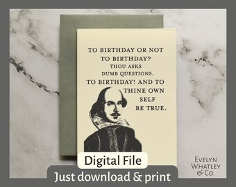 Funny Birthday Card With Shakespeare Macbeth Quote Make A Wish Digital Download - Etsy