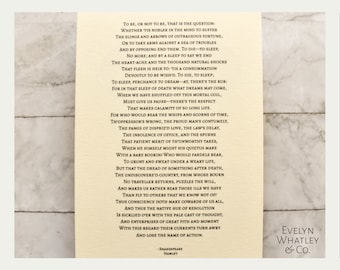 Shakespeare Print - "To Be or Not to Be" Hamlet Soliloquy